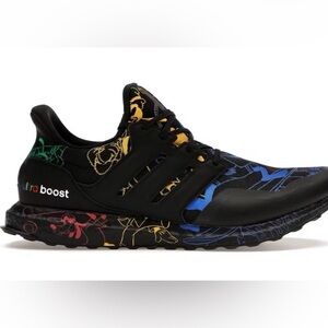 Rare Adidas Ultraboost Black with Multicolor Disney Accents size 7 NWOB